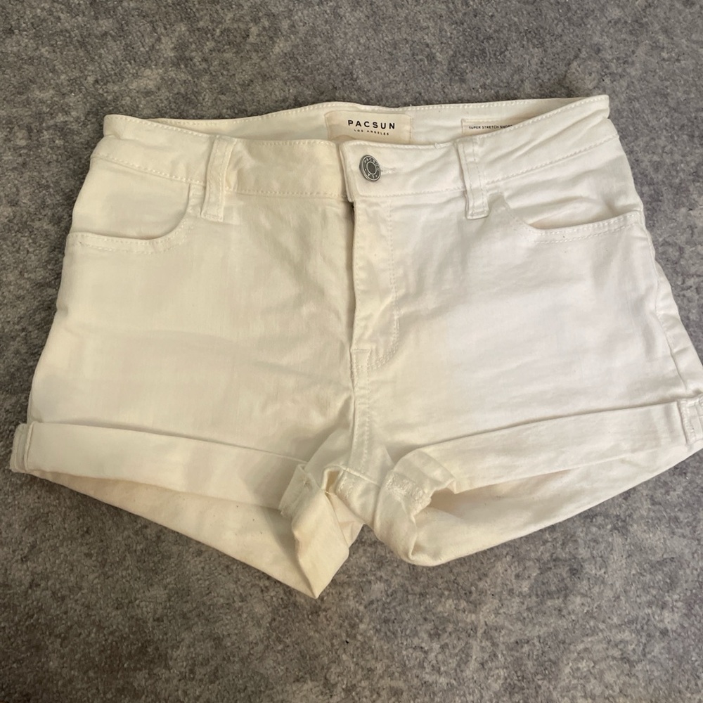 PacSun Women's Cream Jean Shorts